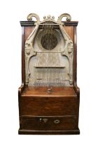 Unusual early twentieth century Klingsor phonograph in oak case with flap down front exposing record