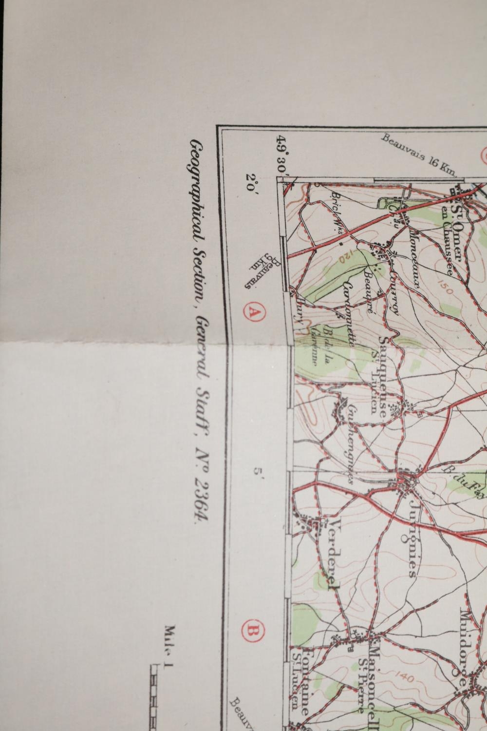 WW1 Collection of Trench Maps to include Amiens 17 1/100,000, North West Europe 1/250,000, France - Image 11 of 11