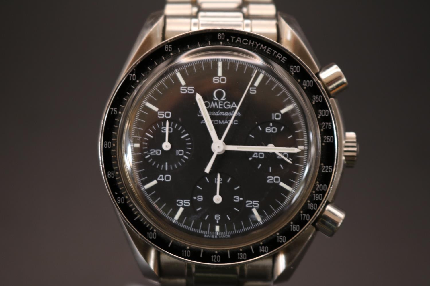 Omega Speedmaster Reduced, 14 jewel automatic Swiss movement. Calibre 3220A. 38mm case size - Image 2 of 5