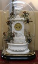 A 19thC French 8 day mantel clock with foliate detail Louis Japy Fils Medailles d'Argent