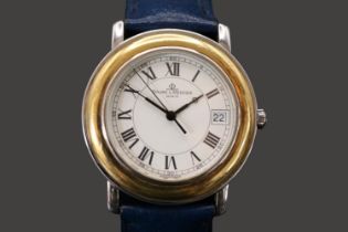 Baume & Mercier Geneve Acier Inox Swiss quartz bi-colour dress watch with roman numeral dial and