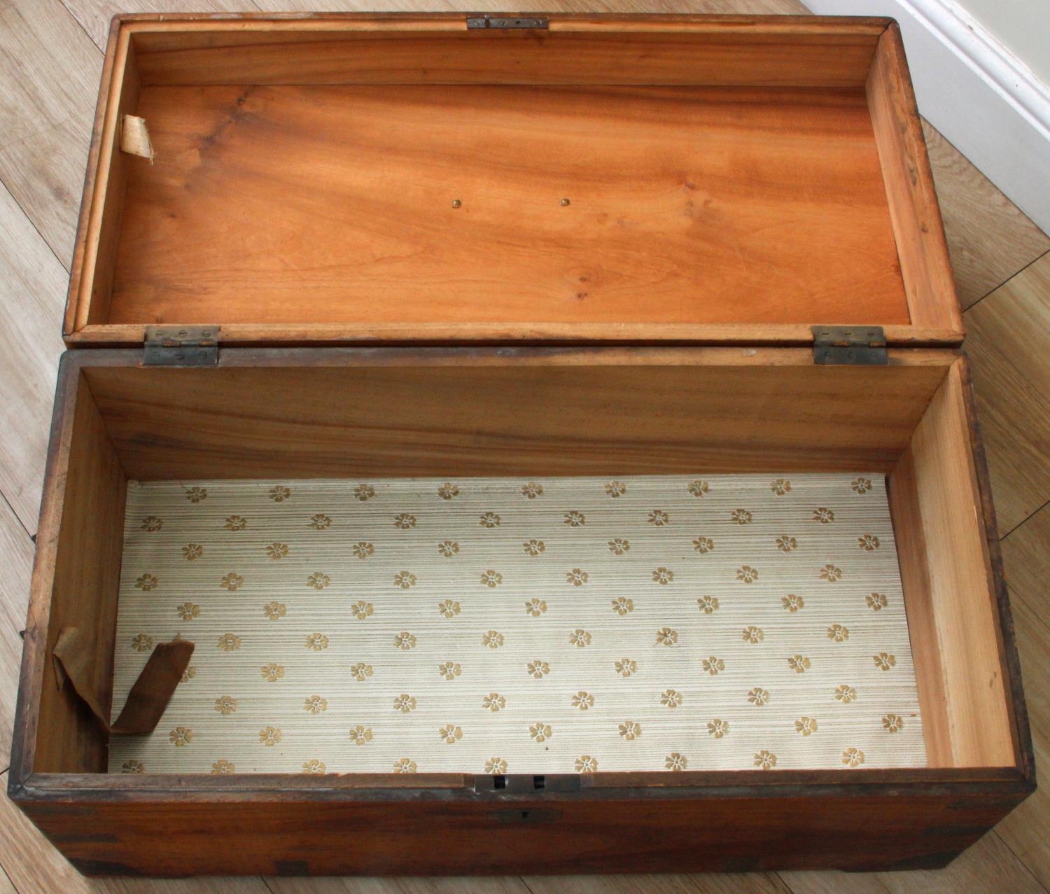 Victorian Camphorwood Campaign Trunk Belonging to a WT Askew. A Victorian military campaign trunk, - Image 6 of 6