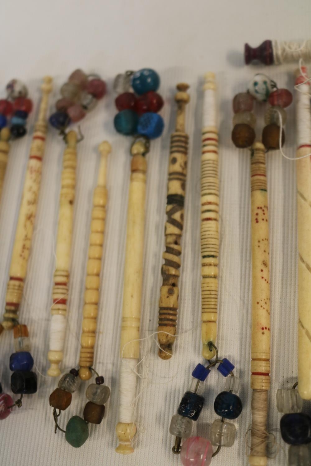 Large collection of 19th Century Wood and Bone Lace Makers Bobbins, including named examples to - Image 5 of 5