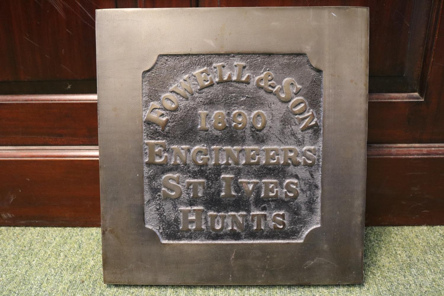 Fowell & Son 1890 Engineers St Ives Hunts Cast Iron Traction Engine Plaque. Fowell & Sons of - Image 2 of 2