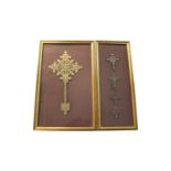 Framed 19th century Ethiopian Coptic Christian Blessing decoration and a Framed collection of