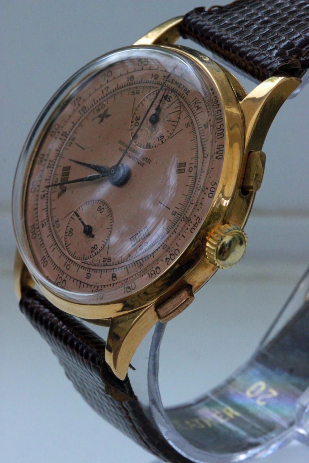 Chronograph Suisse 18ct Gold Chronograph Wristwatch. Chronograph Suisse 18ct gold chronograph manual - Image 5 of 6