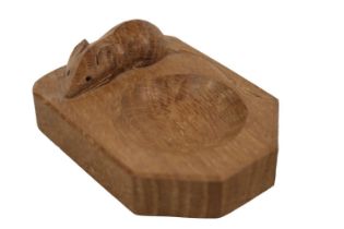 Mouseman - Oak ashtray, rectangular form with rounded and canted corners, by the workshop of