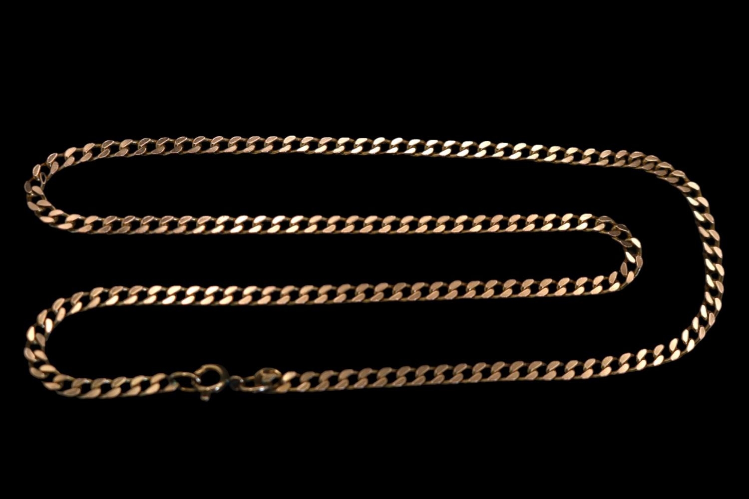 Ladies 9ct Gold Cuban link necklace 46cm in Length. 11g total weight