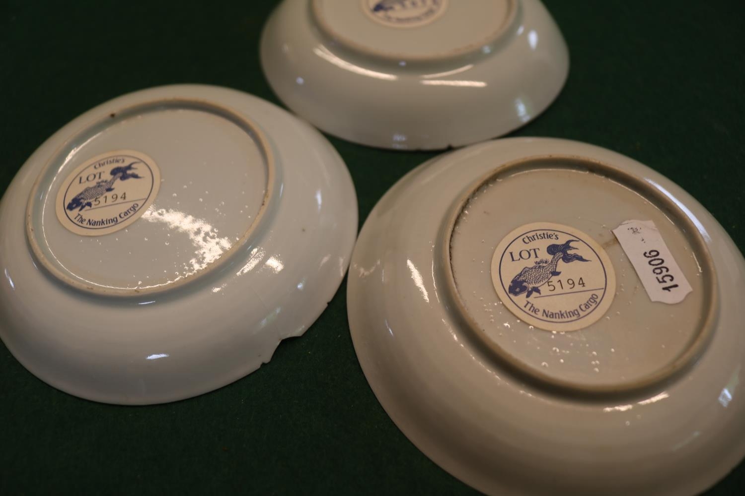 Collection of 18thC Nanking Cargo 1752 Tea bowls and Saucers recovered by Captain Michael Hatcher in - Image 8 of 10