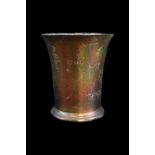 Harrods of London Silver planished flared beaker London 1923. 130g total weight. 90mm in Height