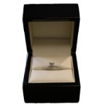 Ladies Platinum Princess Cut Diamond Ring 0.59ct F VS1 GIA 6107957557. 5.2g Total weight Size J