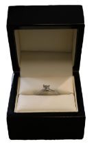 Ladies Platinum Princess Cut Diamond Ring 0.59ct F VS1 GIA 6107957557. 5.2g Total weight Size J