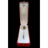 Cartier of Paris. Les Must de Cartier Paris Silver tasting Spoon with reeded handle 51g in weight in