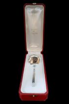 Cartier of Paris. Les Must de Cartier Paris Silver tasting Spoon with reeded handle 51g in weight in