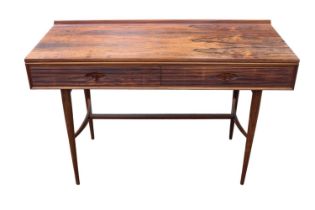 Robert Heritage for Archie Shine Console table Rosewood veneered 2 drawer with textured drawers over