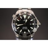 Omega Seamaster Professional 300m, Swiss quartz movement with black enamelled bezel and dial. 41mm