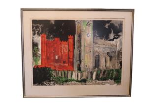 John Piper (British 1903-1992). Ltd edition print 66/100 of Buckden Towers, Cambridgeshire, signed