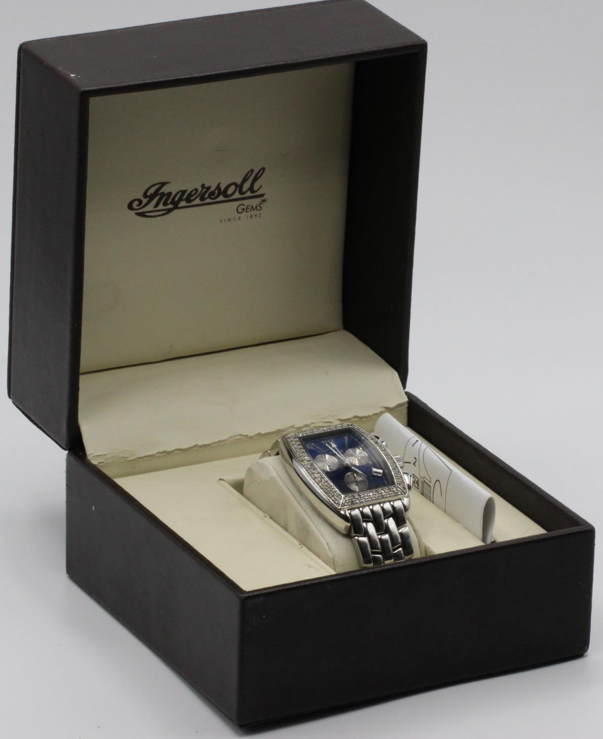 Ingersoll Gems Diamonds Stainless Steel Inc Box. IN34159 Serial Number 14292. All stainless steel. - Image 4 of 4