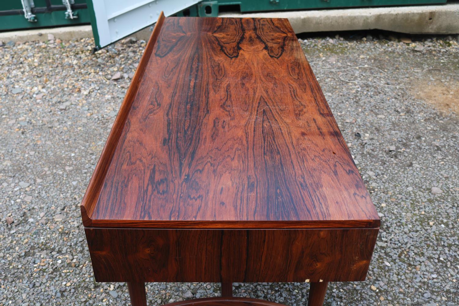 Robert Heritage for Archie Shine Console table Rosewood veneered 2 drawer with textured drawers over - Image 3 of 3