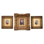 Collection of 2 18thC Miniature Portraits of a Gentleman in Grenadier uniform and a watercolour of a
