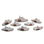 Collection of Military Cambridge Crested China Boats & Battleships to include HMS Iron Duke by