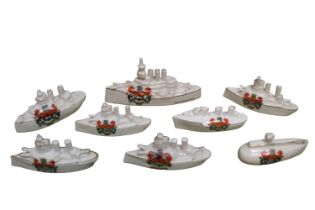 Collection of Military Cambridge Crested China Boats & Battleships to include HMS Iron Duke by
