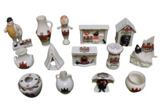 Collection of Cambridge Crested China to include The Black Watch by Shelley China, Beaver by Carlton