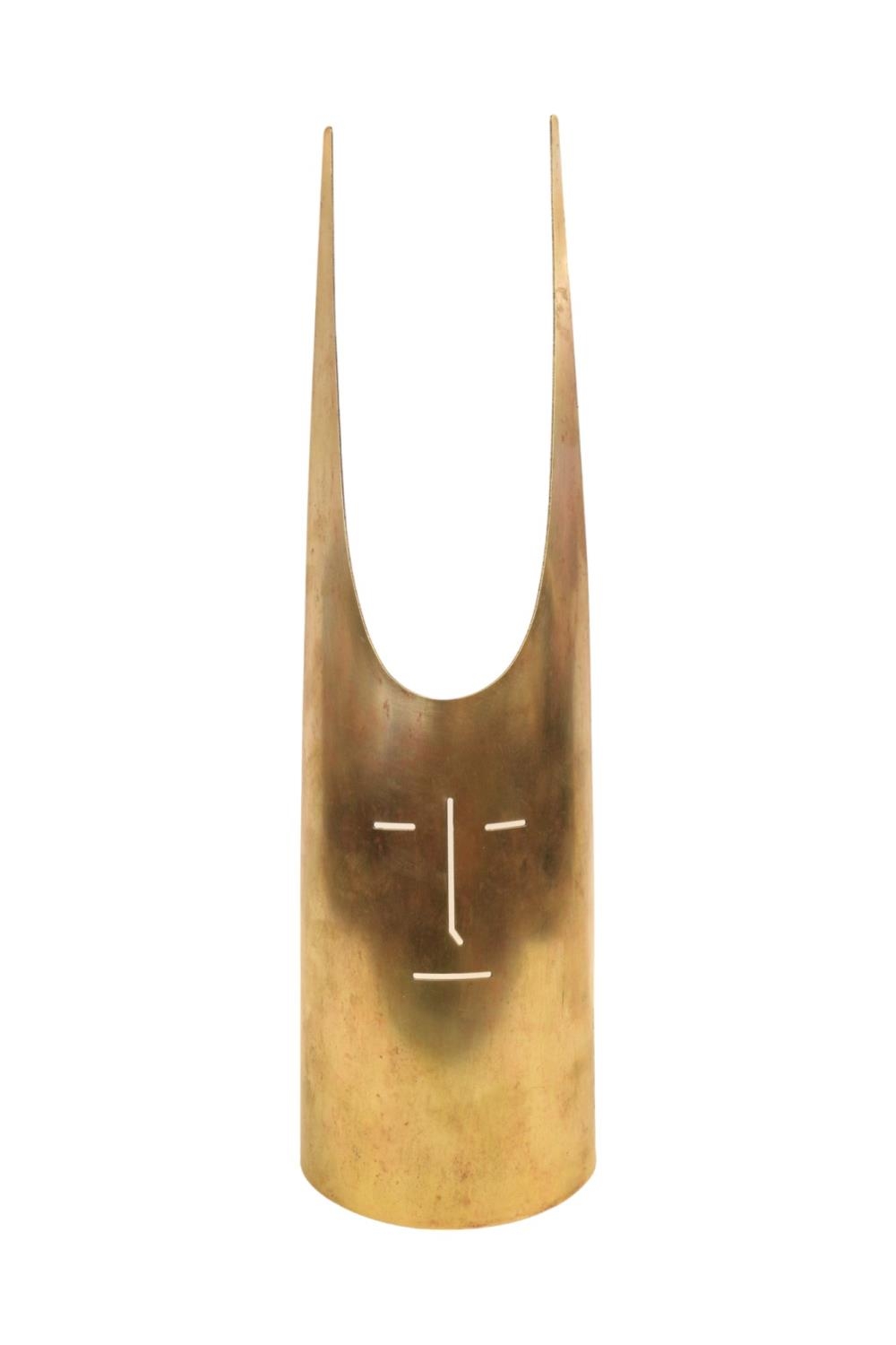 Gio Ponti (Italian, 1891-1979). Brass “Horned Mask” designed in 1979 for Lino Sabattini with