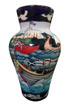 Large Moorcroft Trial Piece by Emma Bossons dated 2015 depicting Windsor Castle and Flotilla bearing