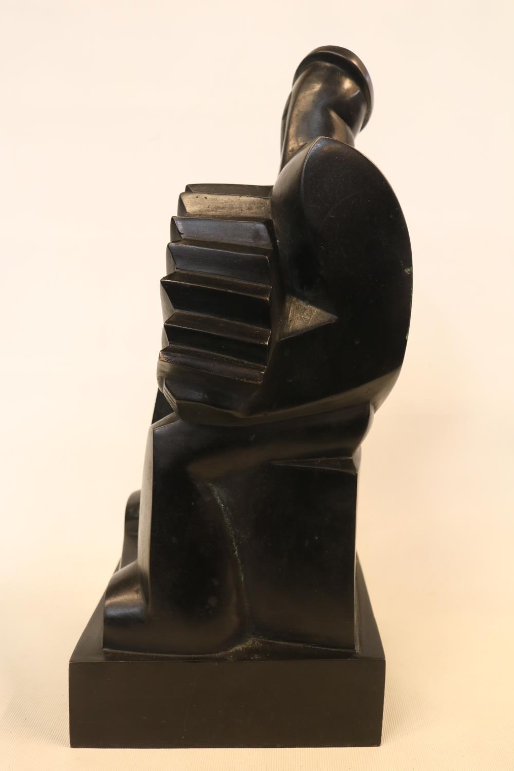 'L'Accordéoniste' (Accordionist), Art Deco Cast Bronze after Jan and Joel Martel 1896 - 1966. 35cm - Image 3 of 6