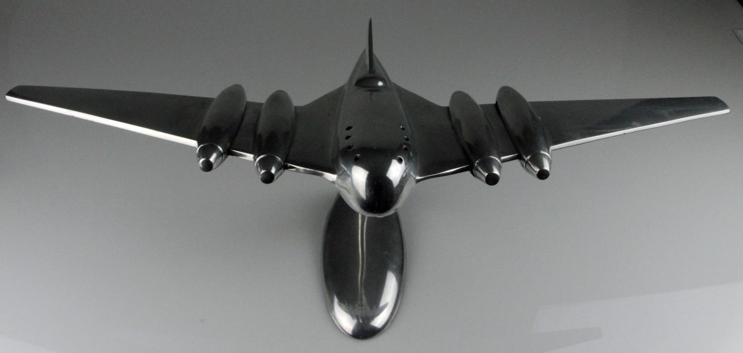 Large Mid Century Chrome Plated Desktop Aeroplane - Image 5 of 7