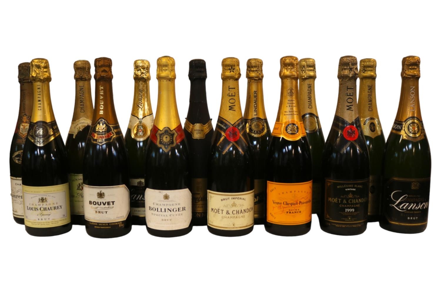 Collection of assorted Champagnes to include Moet et Chandon, Bollinger, Bouvet, Etienne Dumont,