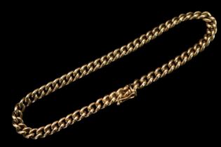 Continental 9ct Gold Ladies Chain bracelet with sliding clasp and figure of 8 fitting 18cm in