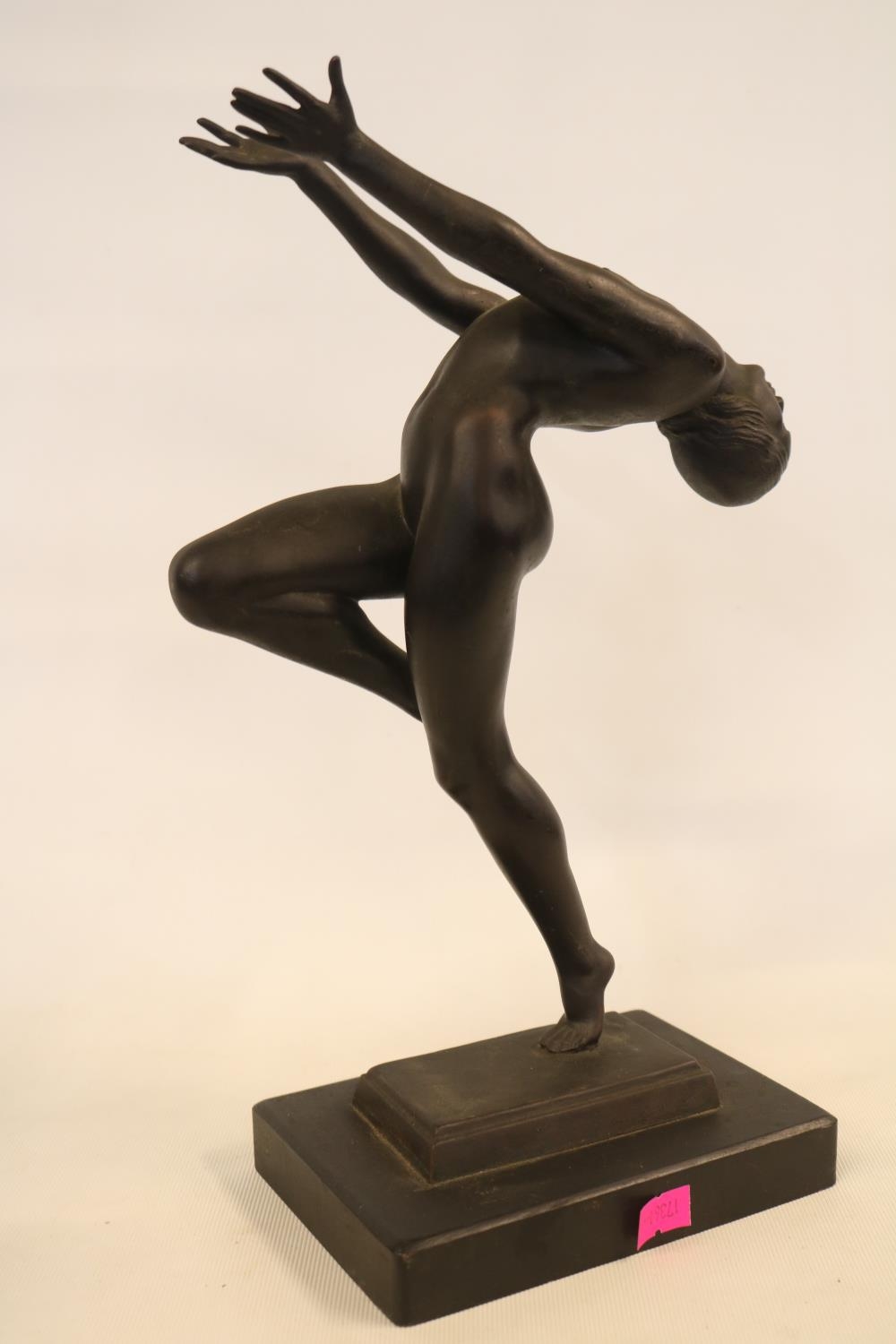 Charles Dyson-Smith (British 1891-1960), a patinated bronze figure of a naked girl with arms - Image 3 of 4