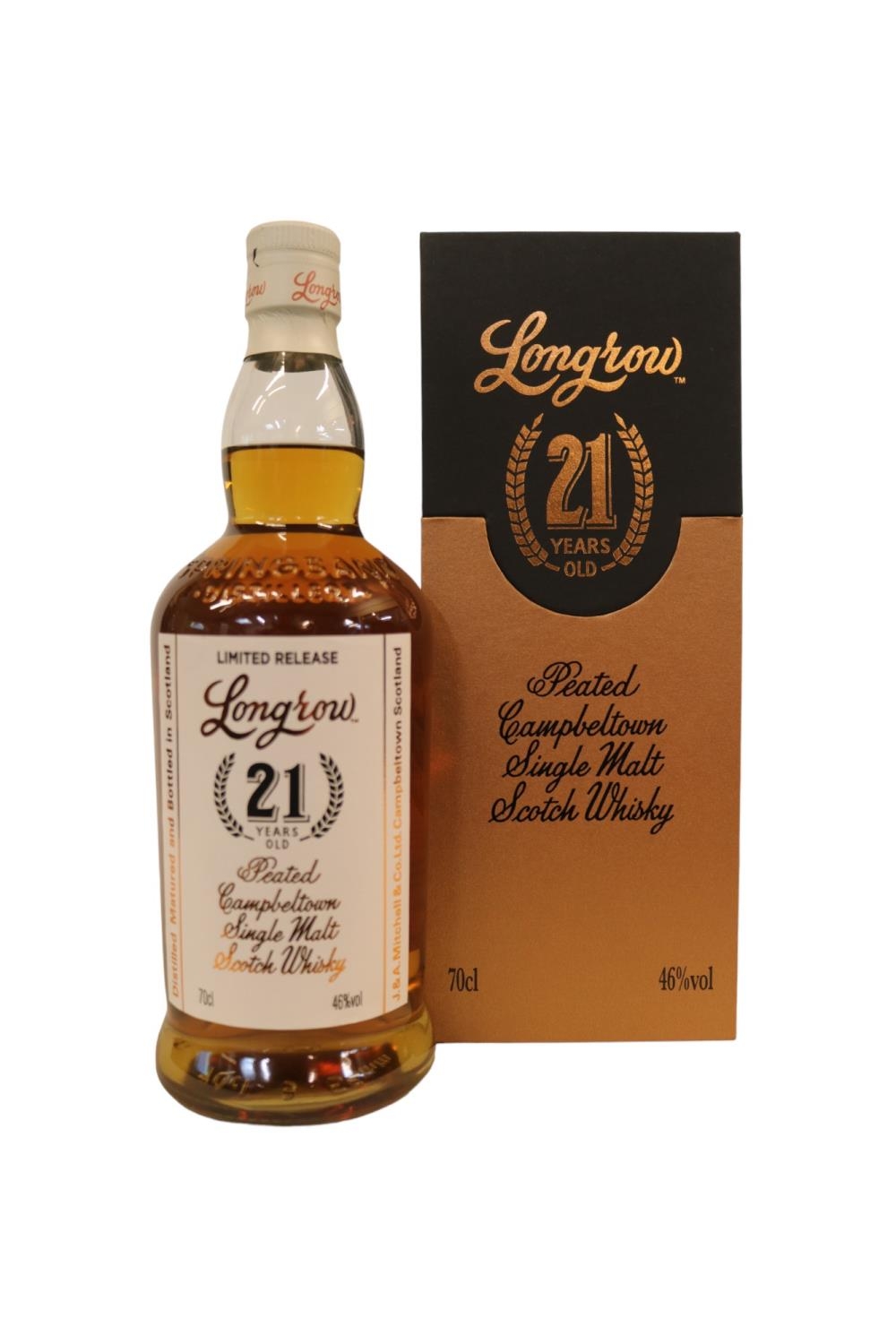 Longrow 21 Year Old Campbeltown Single Malt Scotch Whisky 70cl 46% Vol Boxed Limited Release