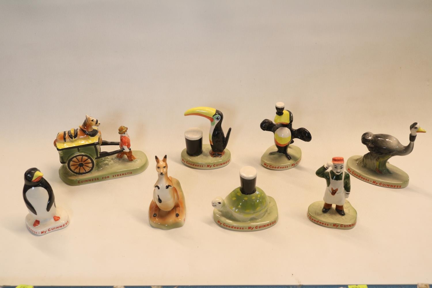 Set of 8 Guinness Carlton Ware figures to include Toucan, Ostrich, Zoo Keeper, Tortoise, Penguin, - Image 3 of 6