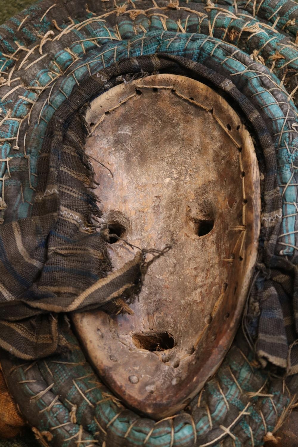 African Tribal Mask decorated with Cowrie shells and Nuts possibly Western Africa. 45cm in Height - Image 3 of 3