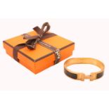 Hermes Paris, Clic H bracelet with original ribbon & iconic orange coloured box and papers