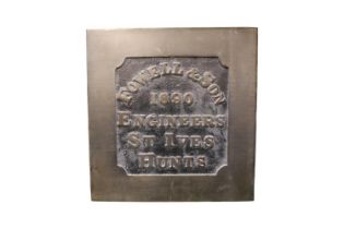 Fowell & Son 1890 Engineers St Ives Hunts Cast Iron Traction Engine Plaque. Fowell & Sons of