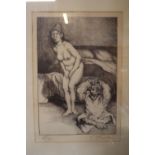 Camille D'Have 1926 - 1980 Limited edition lithograph 'Nude and Monkey'