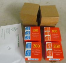 A box of 100 and 200 First Class stamps and a box of 100 and 200 Second Class stamps