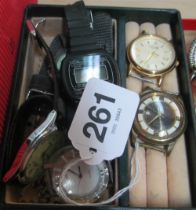 A vintage Japanese watch, Rotary gent's watch and four other gent's watches