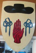 A Feltmaker Shield heraldic design 85cm x 65cm