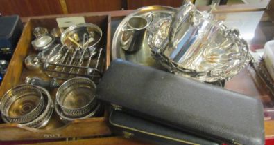 Various silver plated coasters et cetera