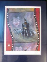 A Batman limited edition print in pencil Bob Kane and monogrammed in print 2402/2500 in gold