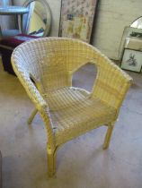 A wicker chair