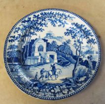 A group of six Rogers blue and white plates