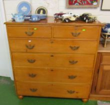 A pine chest two short and four long drawers