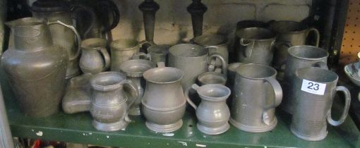 A group of pewter