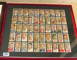 Some framed cigarette cards Stanley Matthews and other footballers